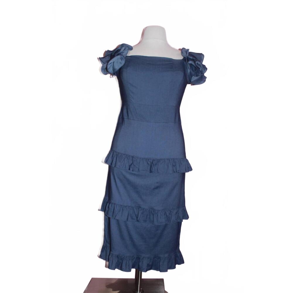 NEW FIND ME PLUS short sleeve tiered dress in denim